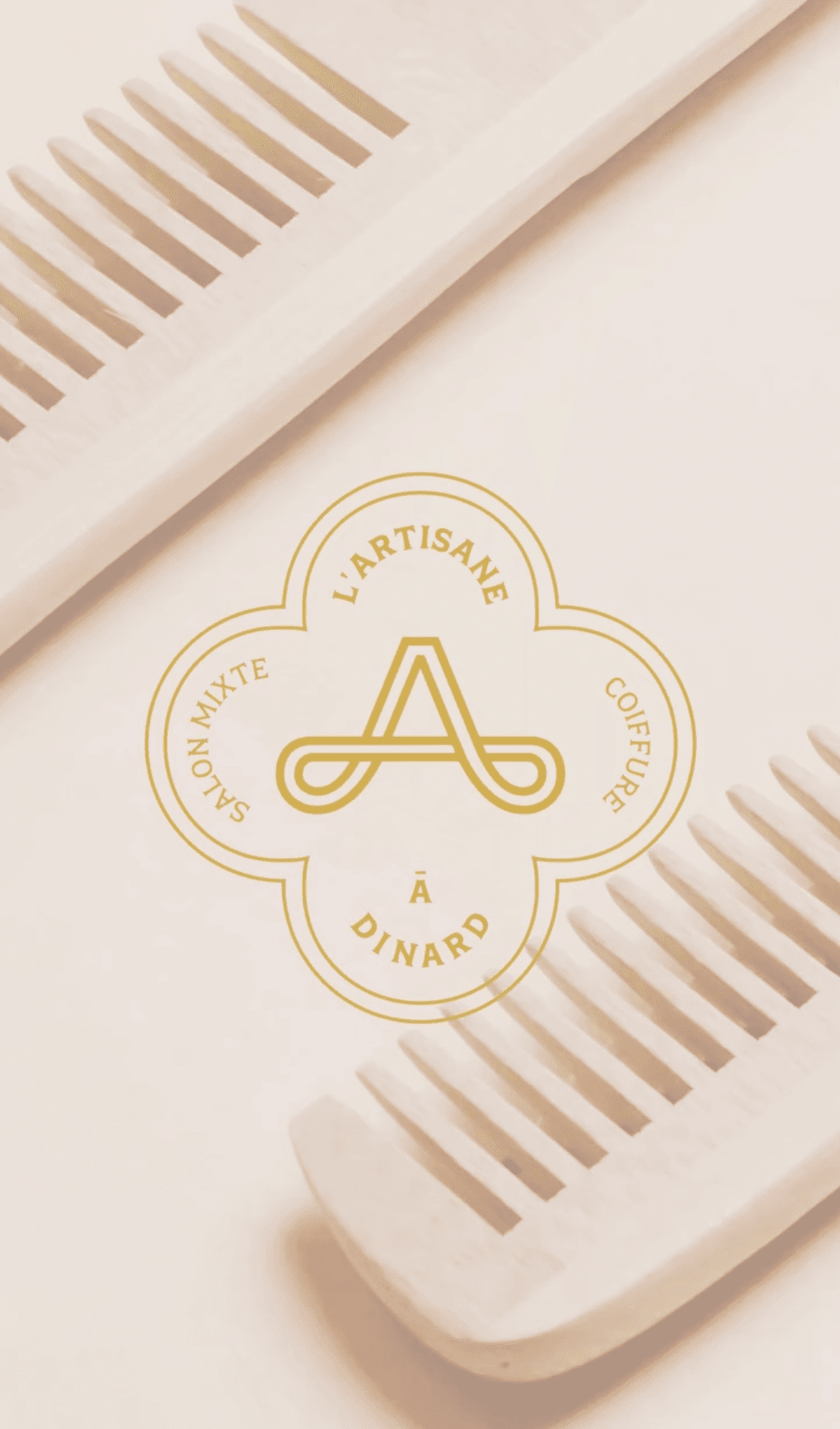 Peignes en bois naturels avec le logo L'Artisane