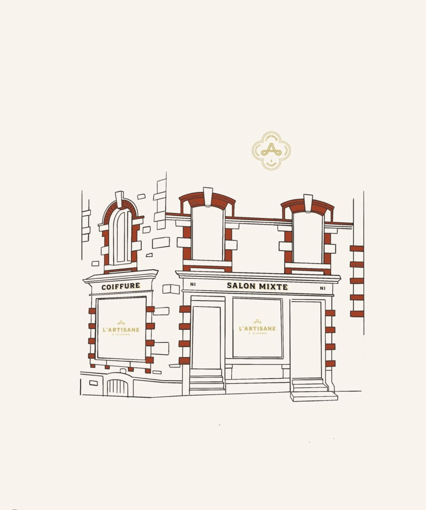 Illustration de la façade du salon L'Artisane à Dinard